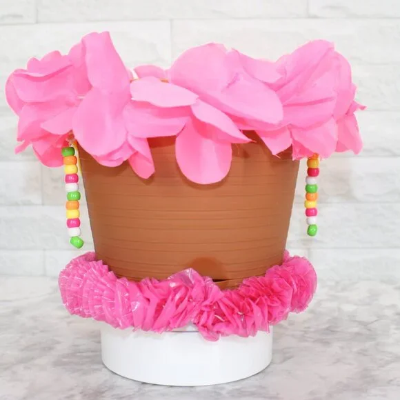 HAND CRAFTED Pot Head Pineapple Planter Upcycled Lady Face Luau Decor - Picture 3 of 12